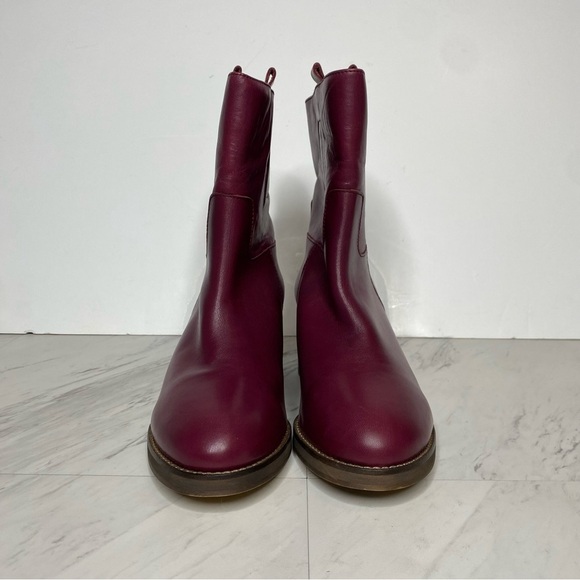 Free People Tabby Mulberry Leather Heeled Bootie 39 1/2 - Picture 2 of 13